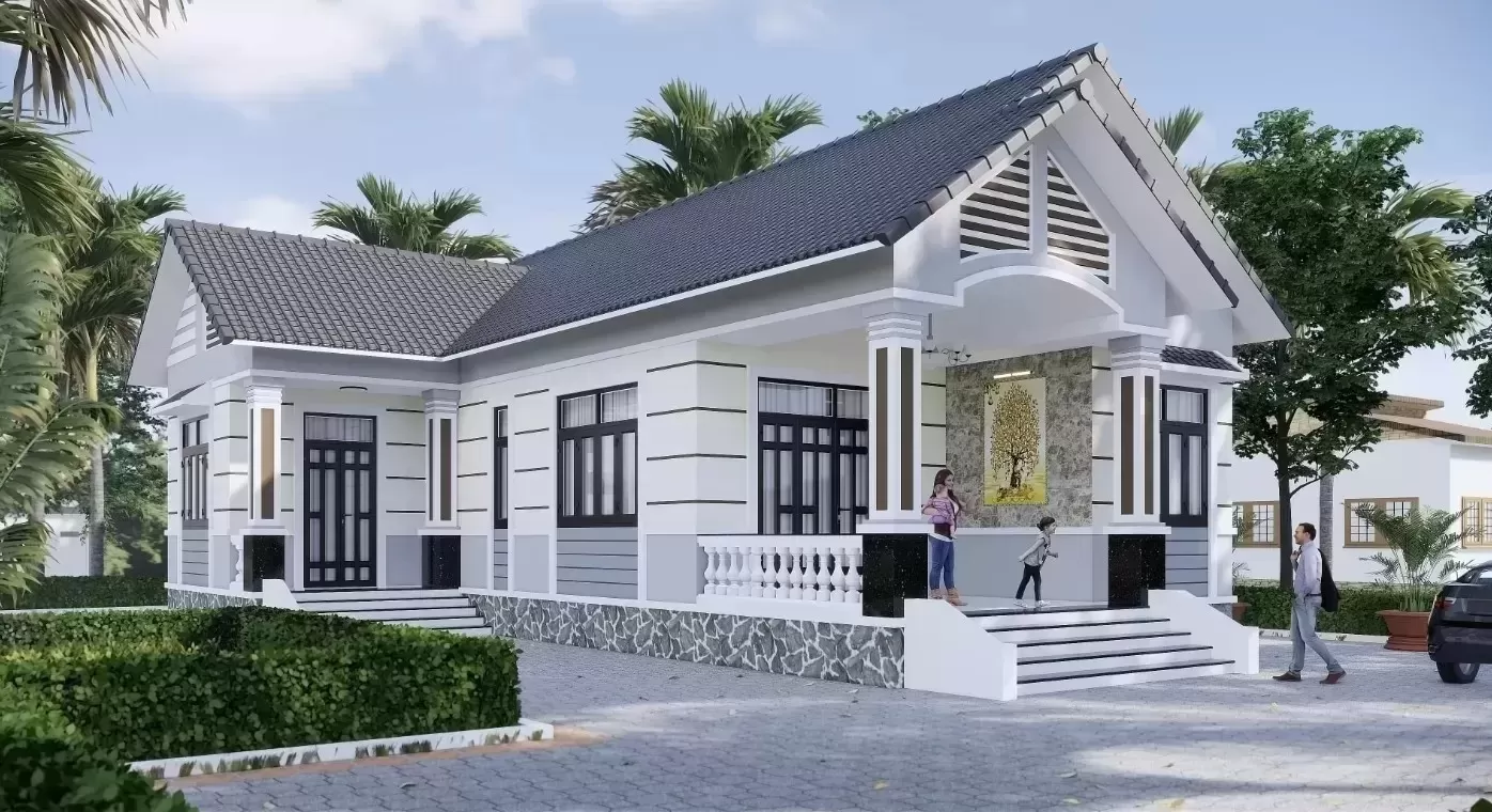 Thiết kế nhà mái thái diện tích 150m2