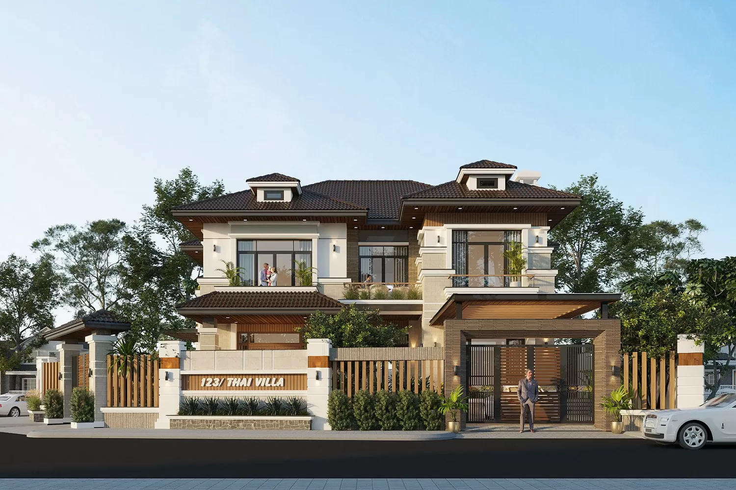 Công trình biệt thự 2 tầng hiện đại mái Nhật
