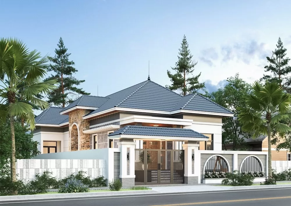 Mẫu nhà đẹp mái nhật 4 phòng ngủ