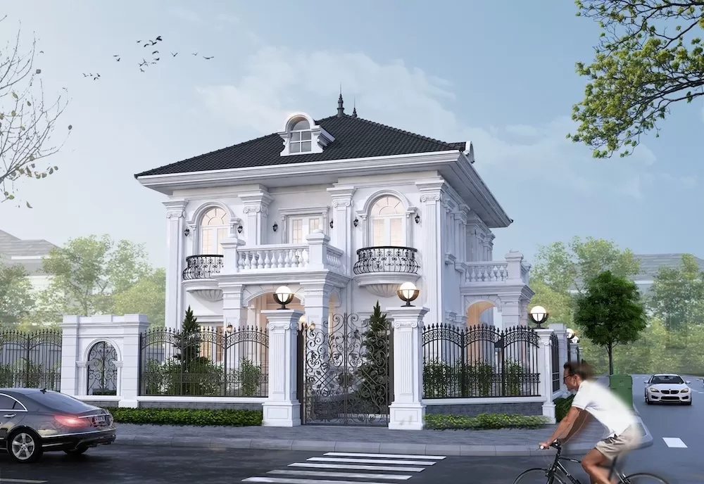 Mặt bằng công năng bố trí 4 phòng ngủ cùng các khu vực chức năng chính đầy đủ