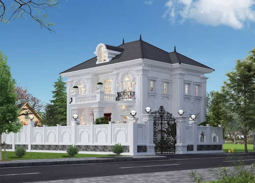 Biệt thự phố mái nhật 4 phòng ngủ 2 tầng 2 mặt tiền