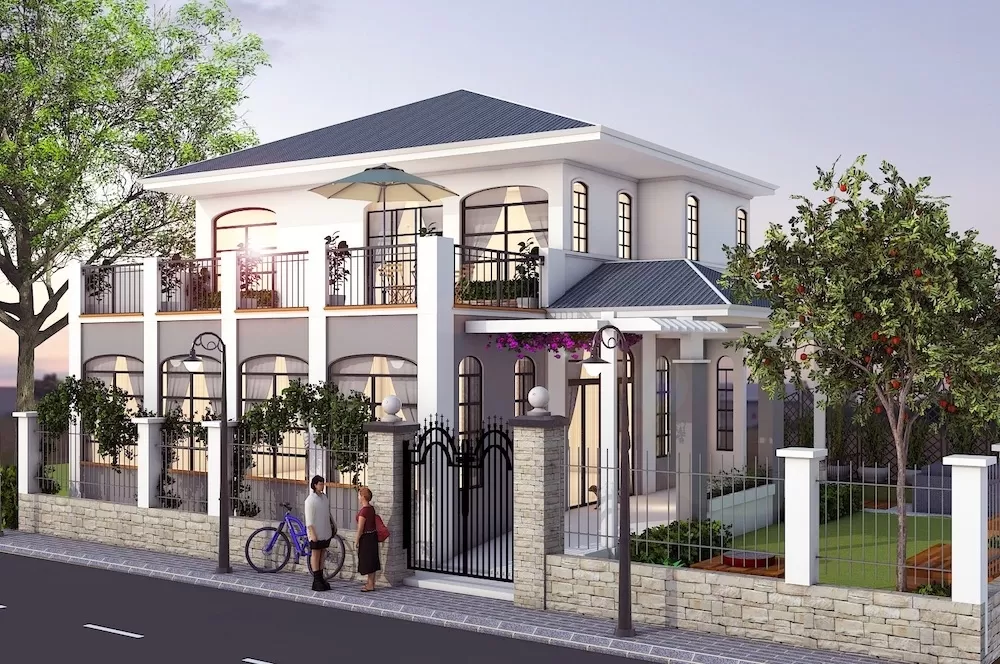 Biệt thự hiện đại châu Âu mái nhật 4 phòng ngủ