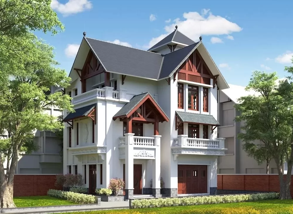 Thiết kế biệt thự 3 tầng mái thái