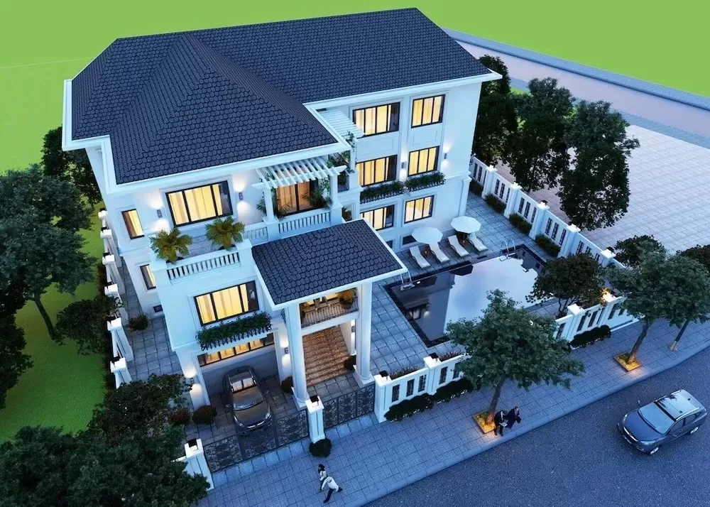 Mẫu nhà mái thái không gian mở