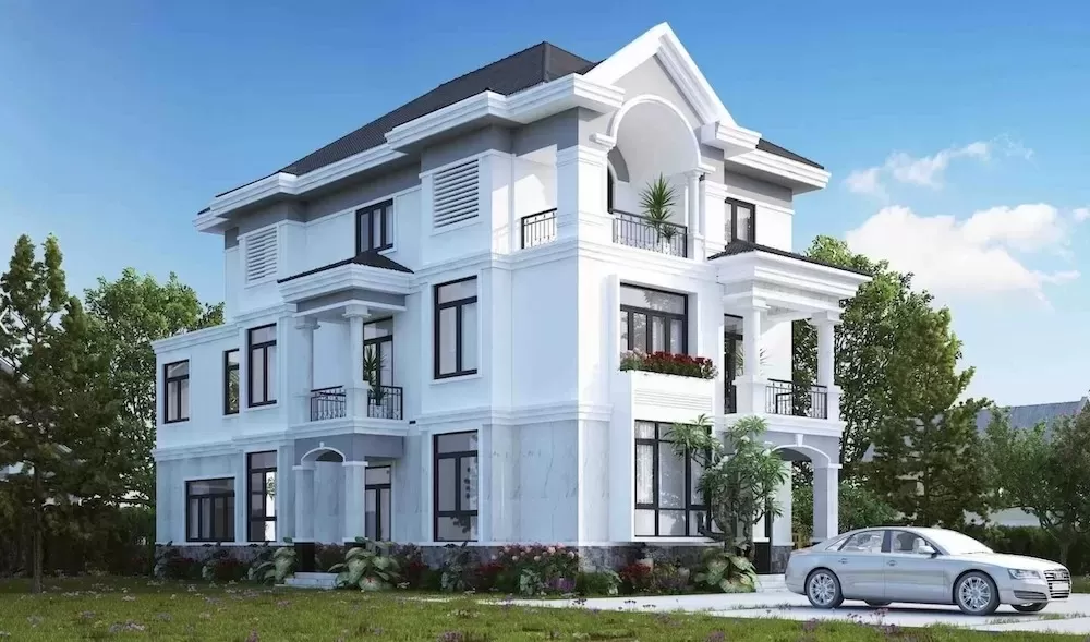 Kiến trúc Châu âu trong mẫu nhà mái thái