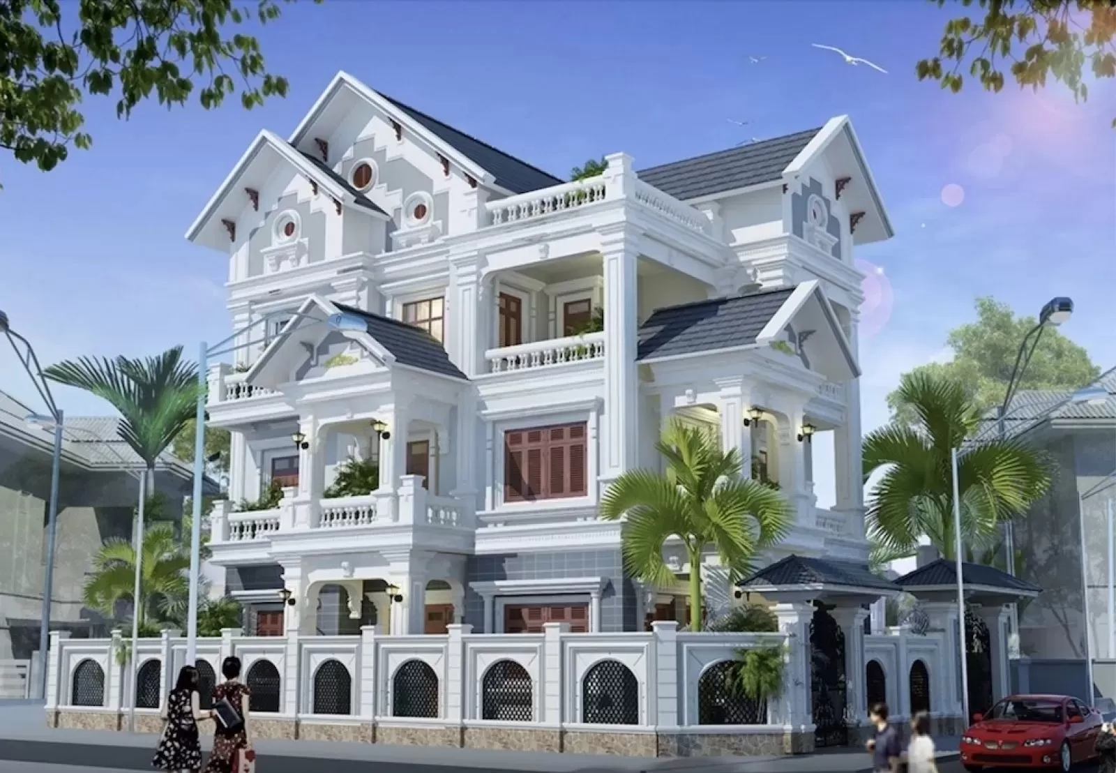 Mẫu nhà 1 tầng 4 phòng ngủ tiện nghi