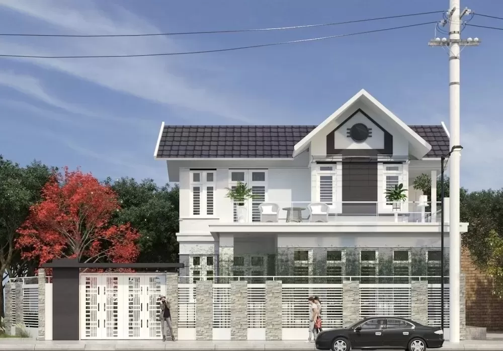 Nhà 2 tầng 4 phòng ngủ hiện đại