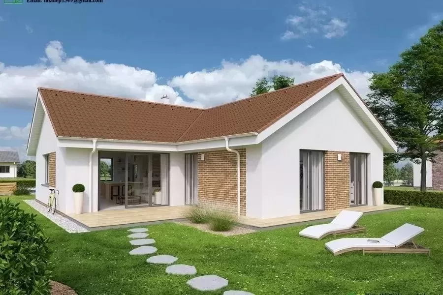 Thiết kế mẫu nhà 1 tầng chữ L