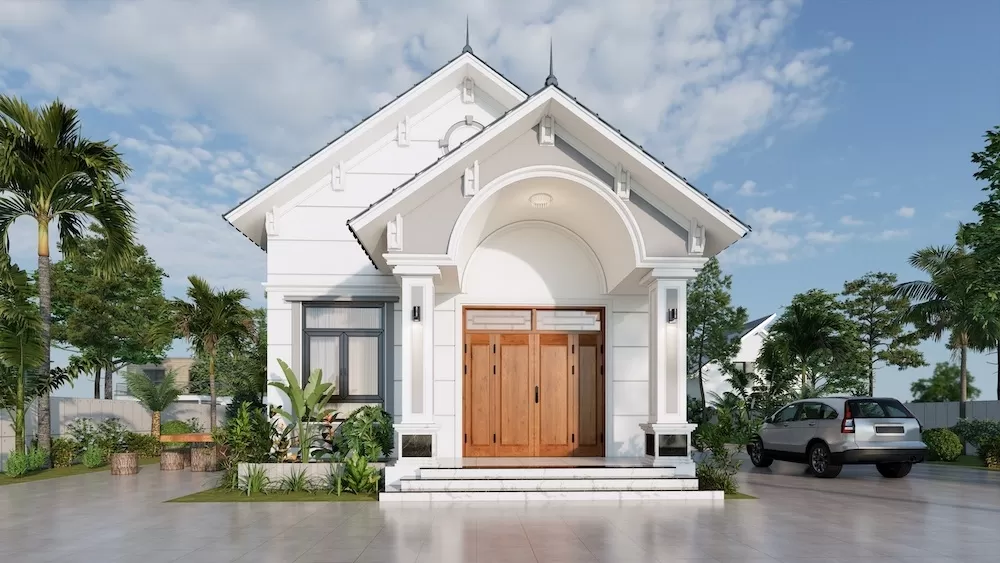 Nhà hình vuông mái thái đẹp tiết kiệm chi phí xây dựng