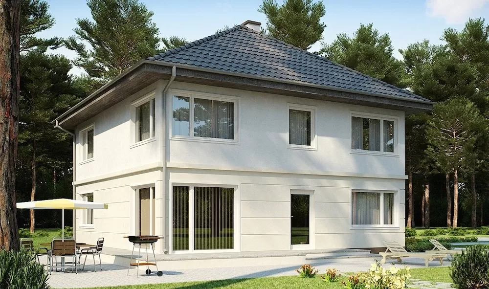 Biệt thự vườn 2 tầng mái thái hình vuông phong cách Scandinavian