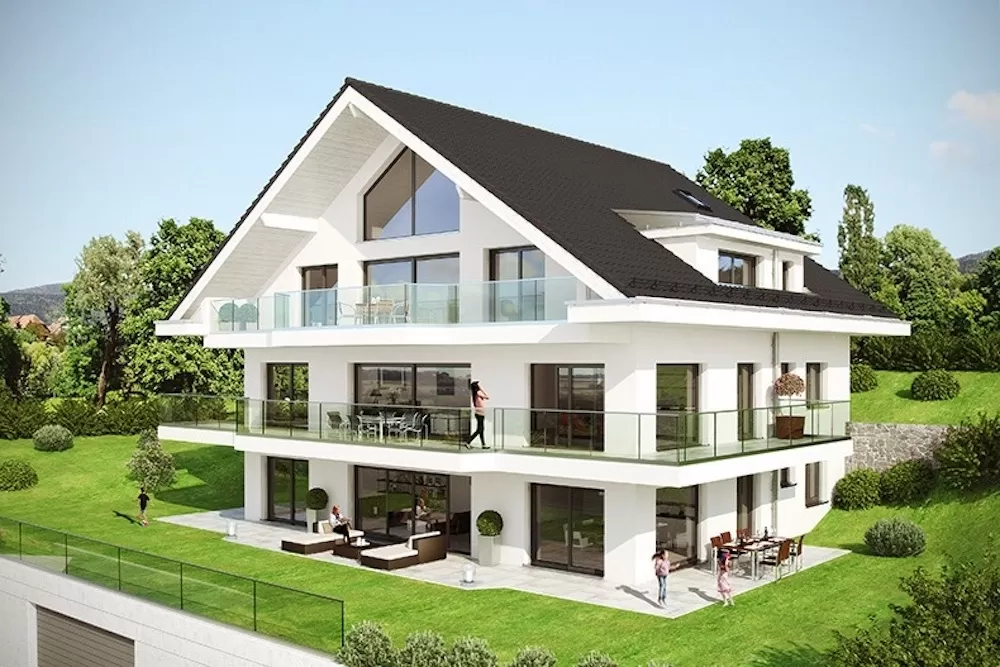 Biệt thự đồi hình vuông 3 tầng mái thái