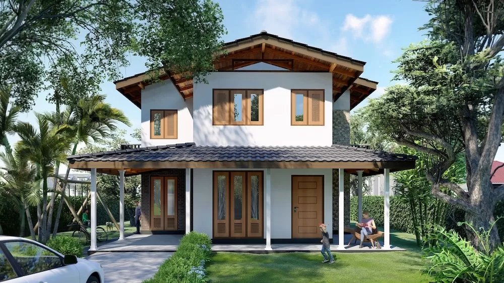 Nhà biệt thự vườn đẹp chữ L tiết kiệm chi phí
