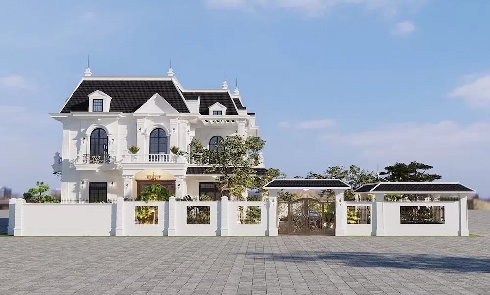 Thiết kế nhà vườn 4 phòng ngủ đẹp chữ L