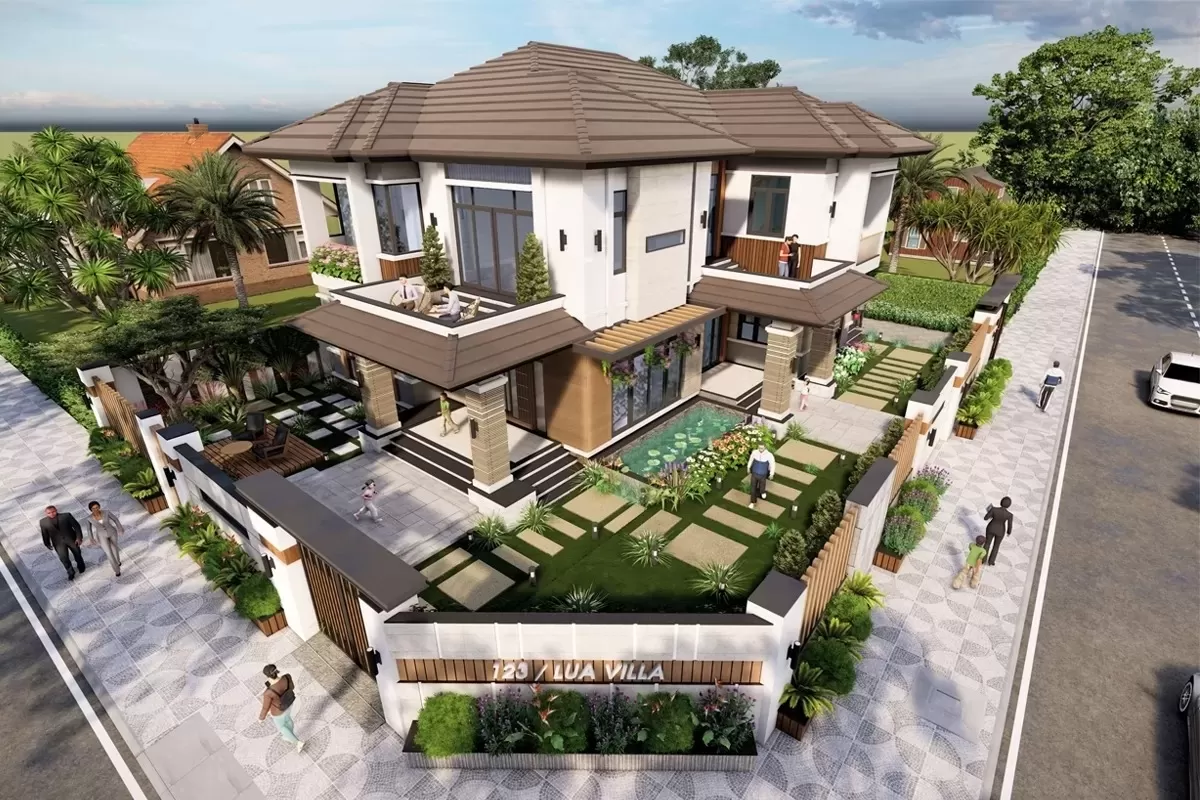 Nhà mái nhật 2 mặt tiền 2 tầng