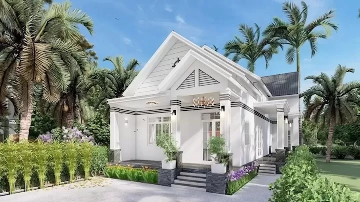Mẫu biệt thự mái thái đẹp được thiết kế với kiểu dáng độc đáo