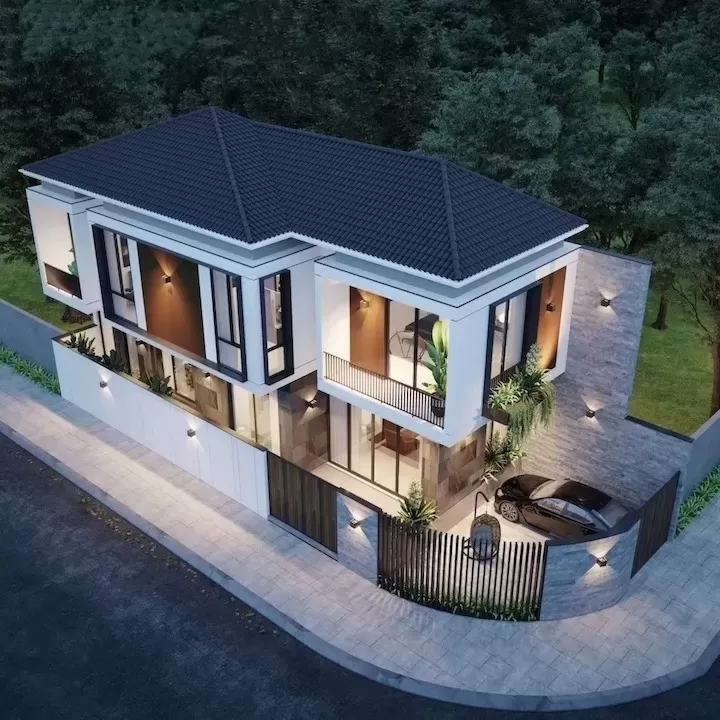 Đặc điểm độ dốc của mái lớn, giúp tăng chiều cao cho ngôi nhà