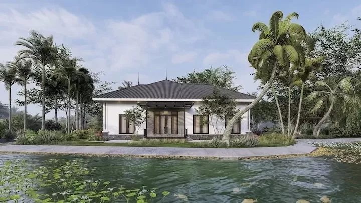 Màu sắc cho nhà mái thái đóng vai trò quan trọng trong việc tạo nên ấn tượng cho công trình