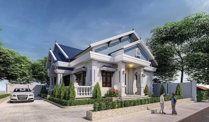 Nhà vườn mái thái 1 tầng 3 phòng ngủ