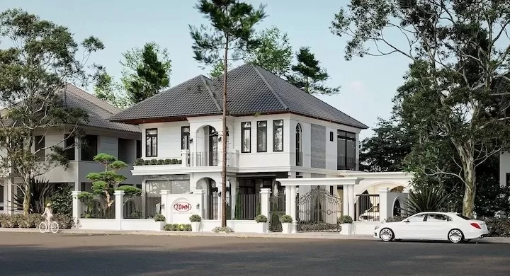Mẫu nhà phố mái thái 2 tầng vừa ở vừa kinh doanh