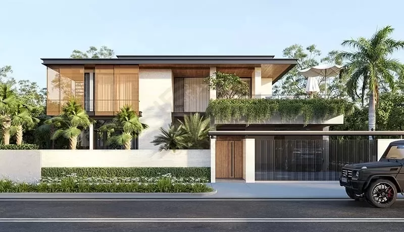 Thiết kế nhà 2 tầng mái bằng nghỉ dưỡng