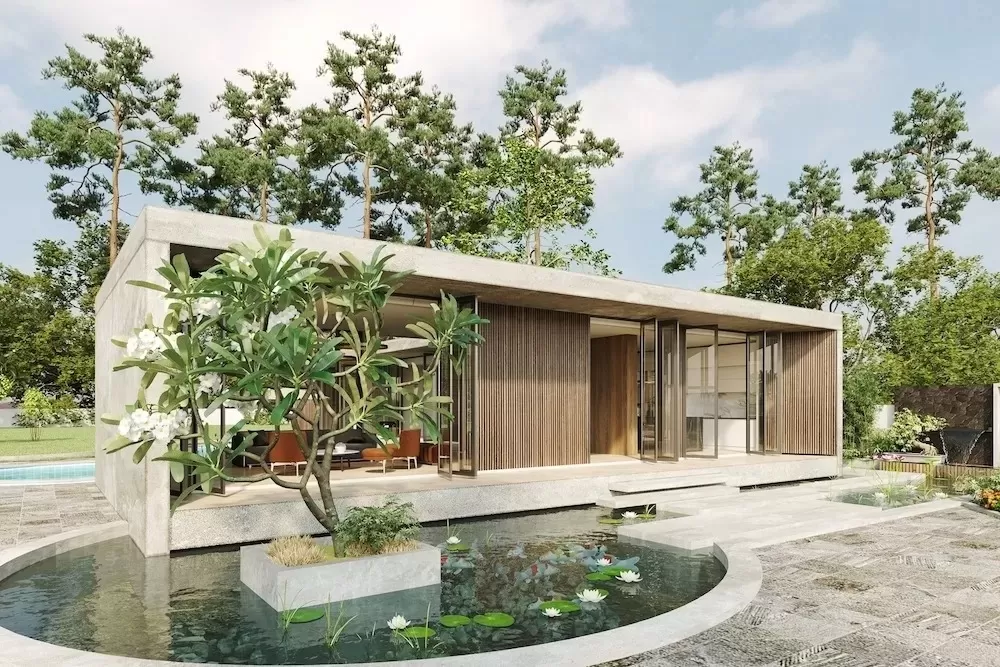 Biệt thự hiện đại 1 tầng sân vườn đẹp