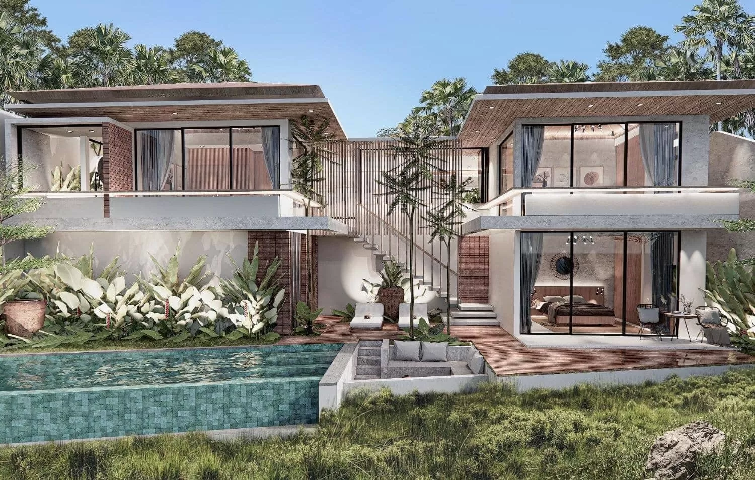 Cần chú ý về khoảng cách giữa hồ bơi và khối kiến trúc