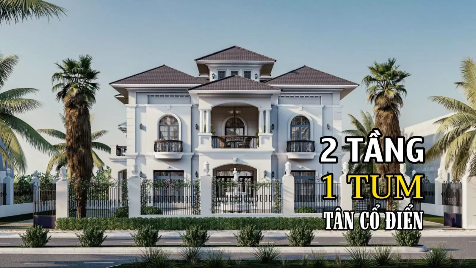Nhà 2 tầng 1 tum tân cổ điển sở hữu nhiều ưu điểm từ hình dáng kiến trúc đến mặt bằng công năng