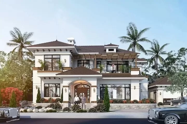 Cần chú ý bố trí các phòng với diện tích, công năng sử dụng biệt thự 2 tầng 1 tum thích hợp