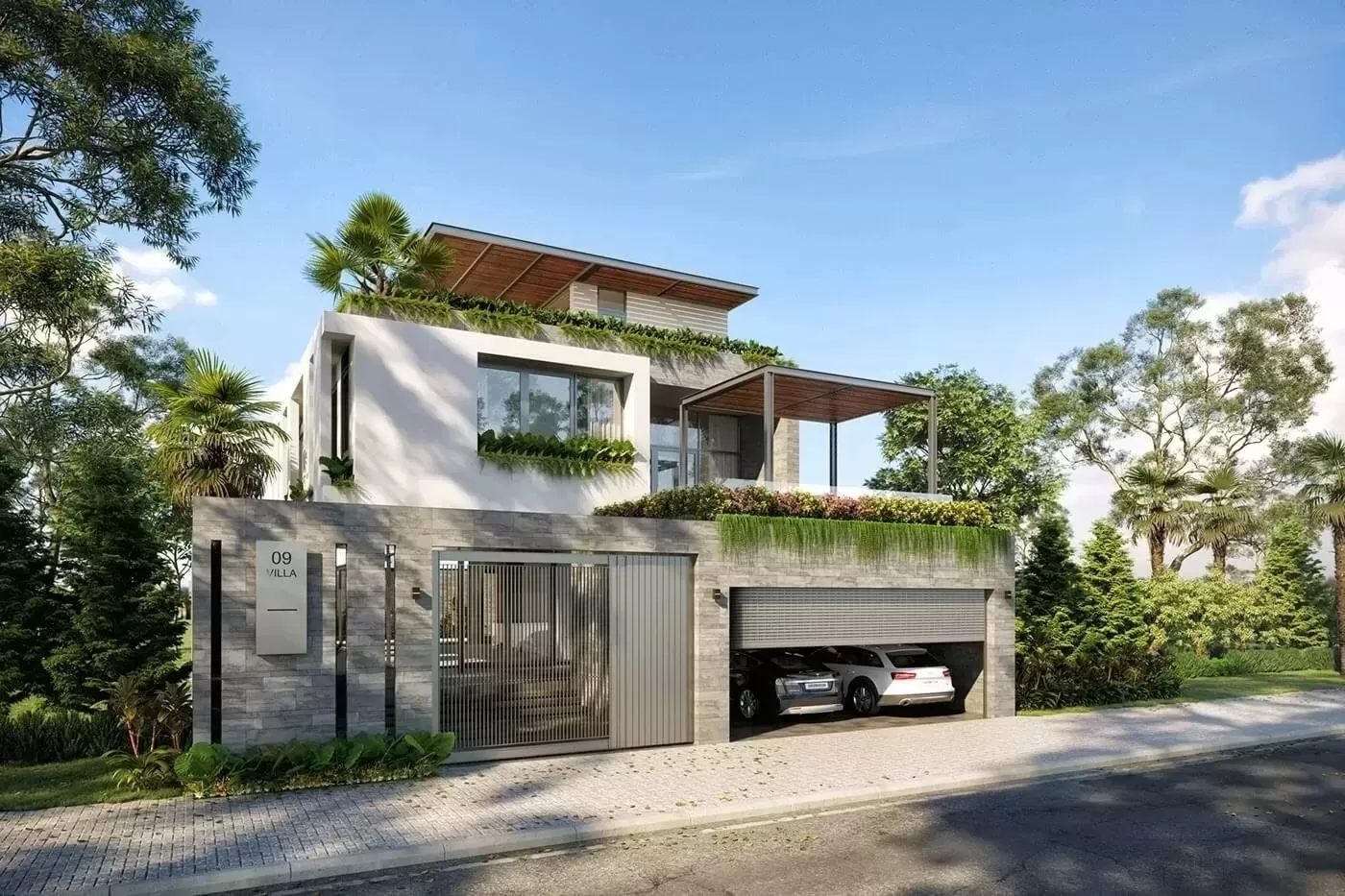 Thiết kế biệt thự đẹp hiện đại có gara