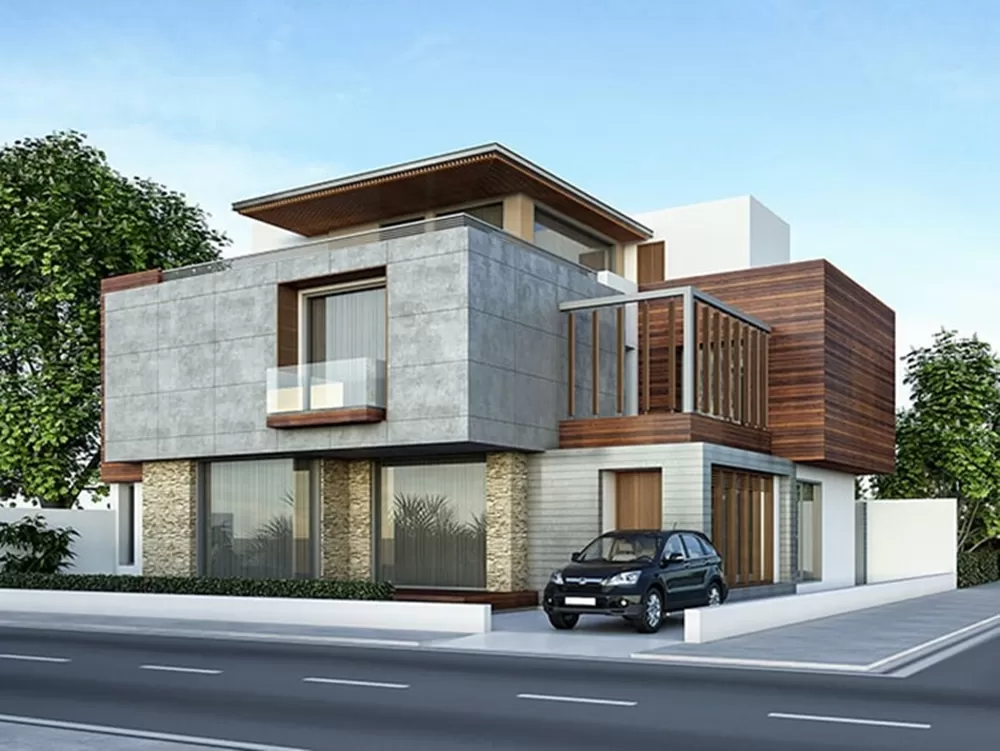Nhà 2 tầng thiết kế đơn giản như khối hình hộp
