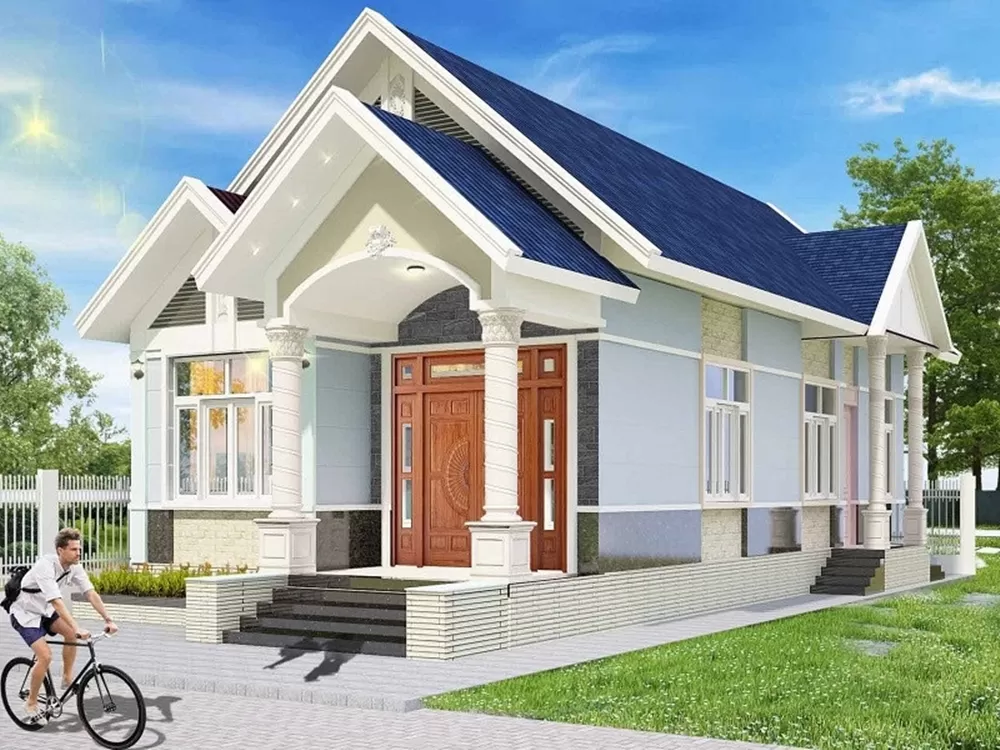 Với thiết kế đơn giản, nhà cấp 4 mái thái tạo nên một không gian sống thoáng đãng