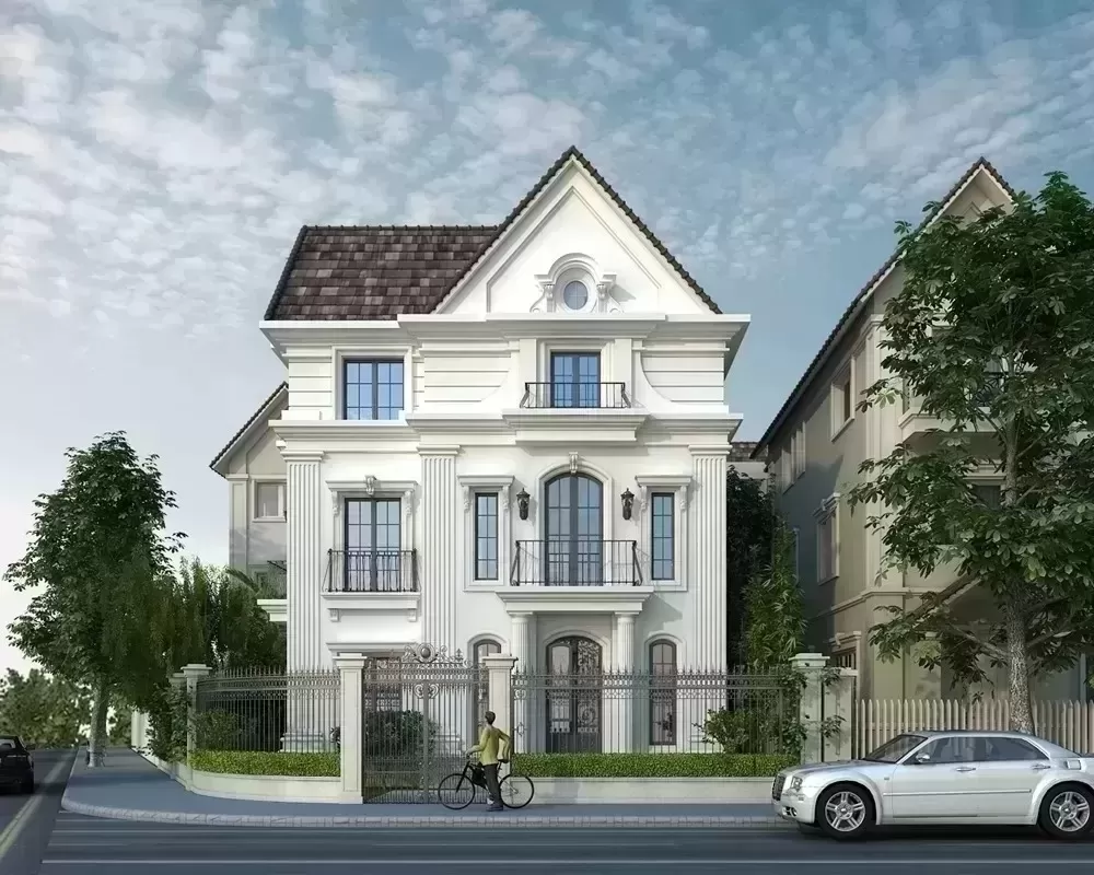 Nhà vườn mái thái 3 tầng 1 tum