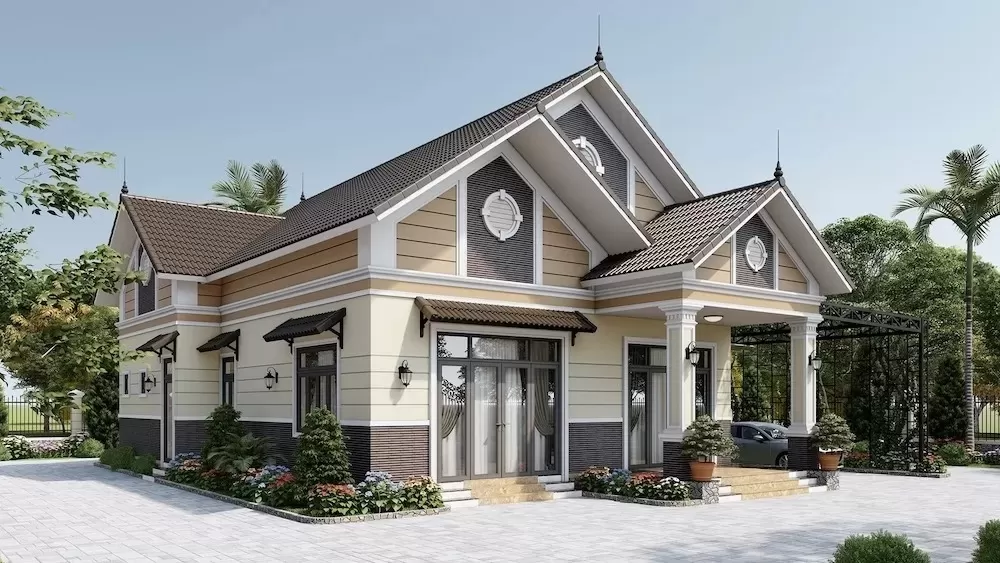 nhà mái thái được thiết kế với kiểu dáng độc đáo