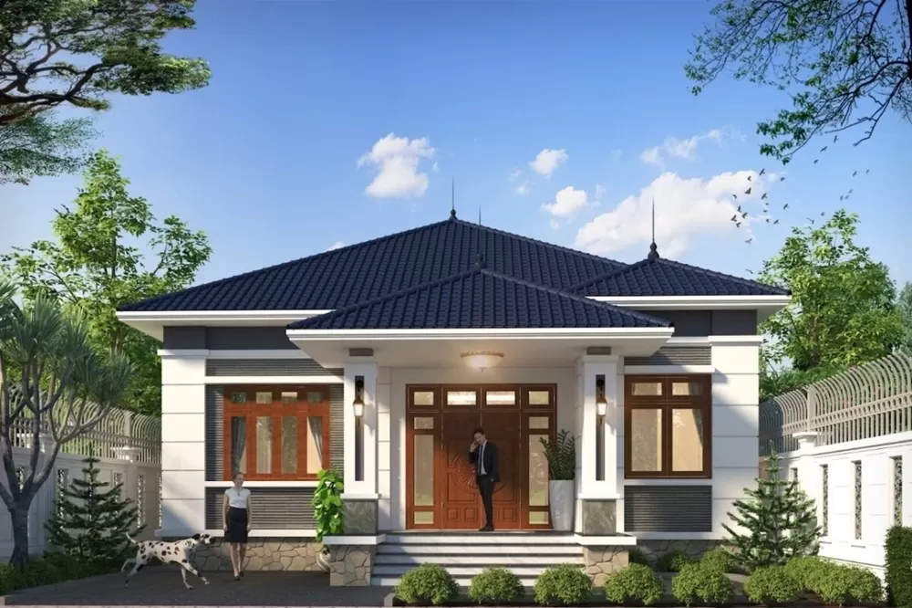 Mẫu nhà đẹp 1 tầng 5x15m có sân vườn với thiết kế thoáng mát