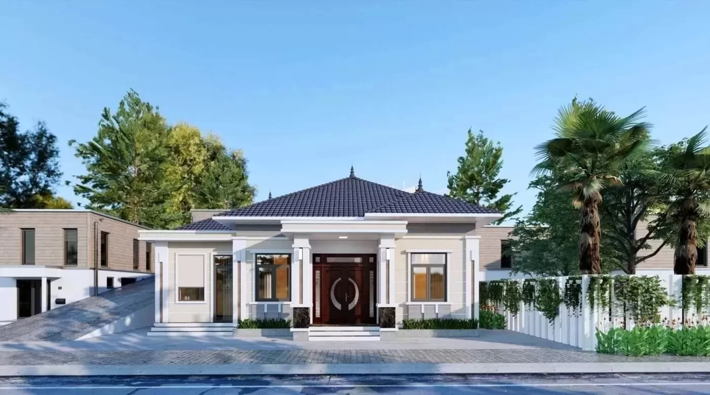 Mẫu nhà vườn mái nhật 4 phòng ngủ