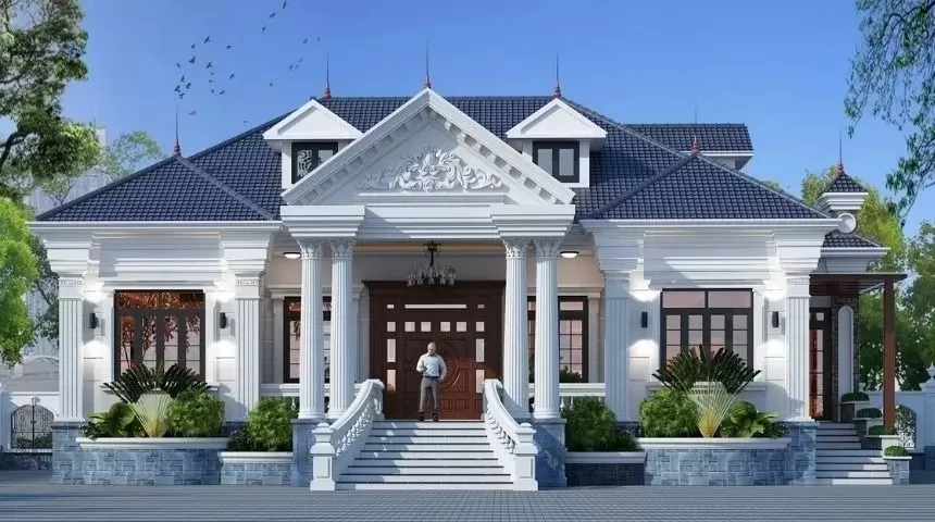 Thiết kế biệt thự tân cổ điển mái thái