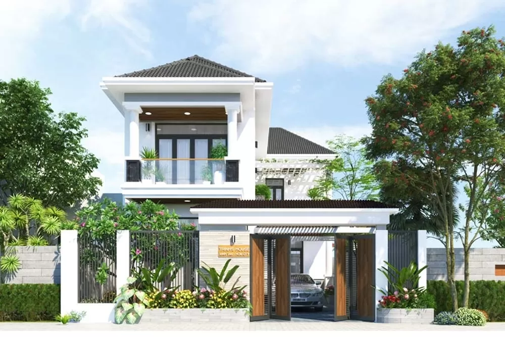 Nhà chữ L 2 tầng cung cấp không gian rộng rãi