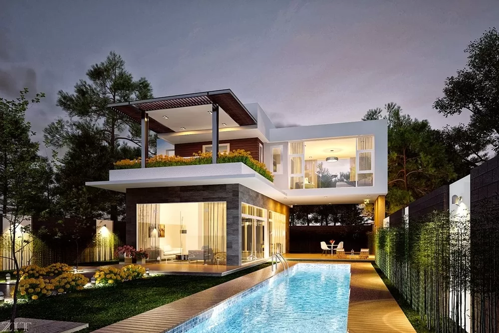 Thiết kế nhà có hồ bơi tiện nghi