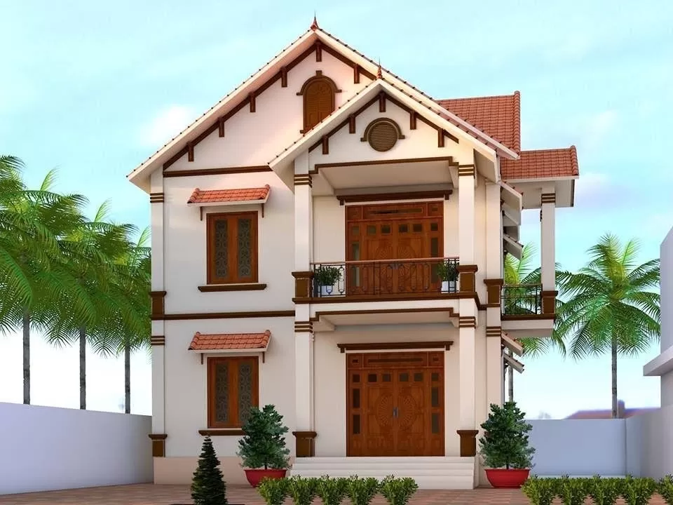 Mẫu nhà mái thái ngói đỏ tươi