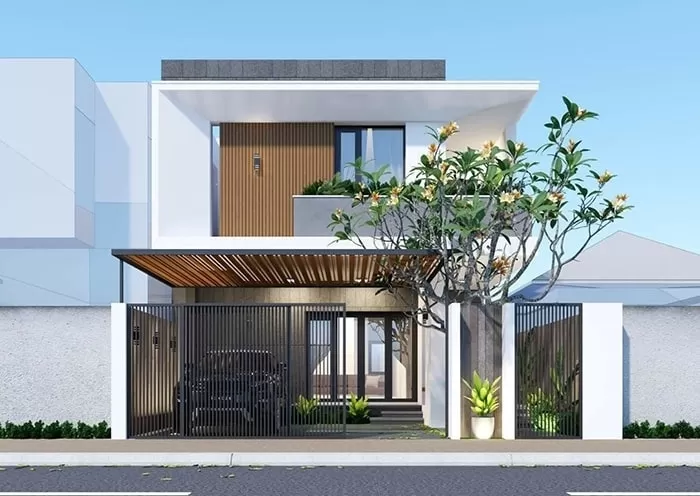 Mẫu nhà mái bằng đơn giản hiện đại