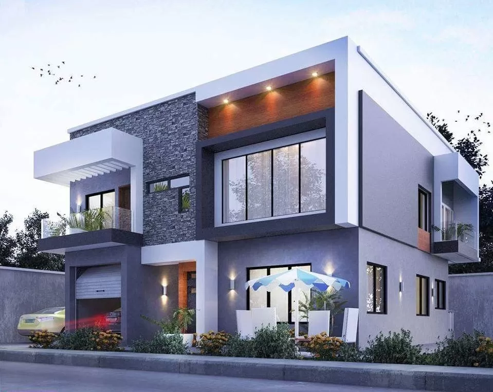 Nhà vuông mái nhật 90m2 đơn giản