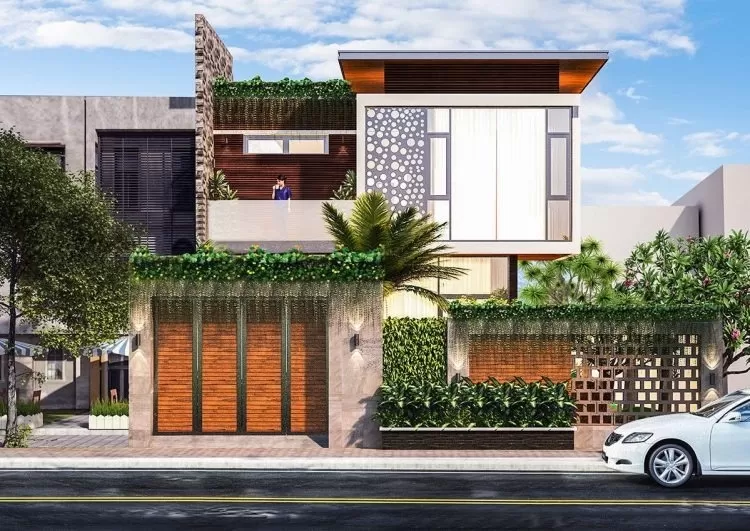 Biệt thự vuông 90m2 thiết kế độc đáo
