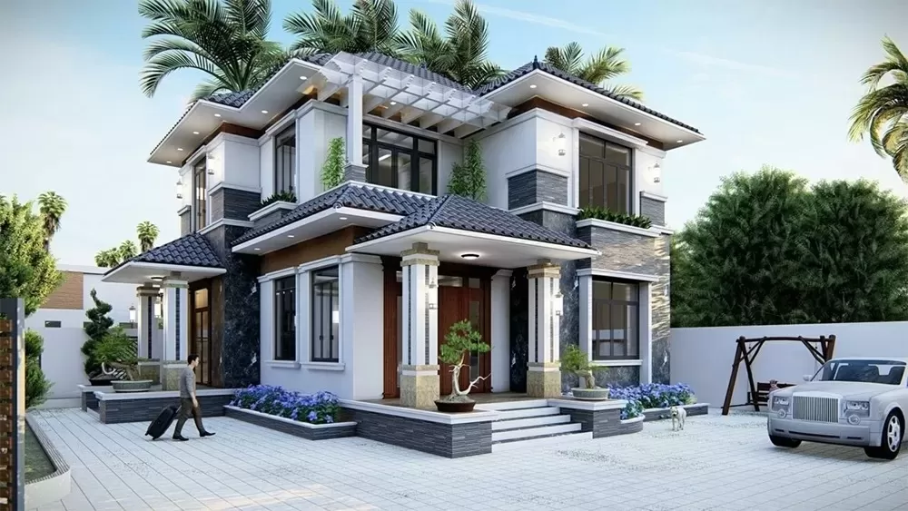 Mẫu nhà 2 tầng đơn giản 90m2