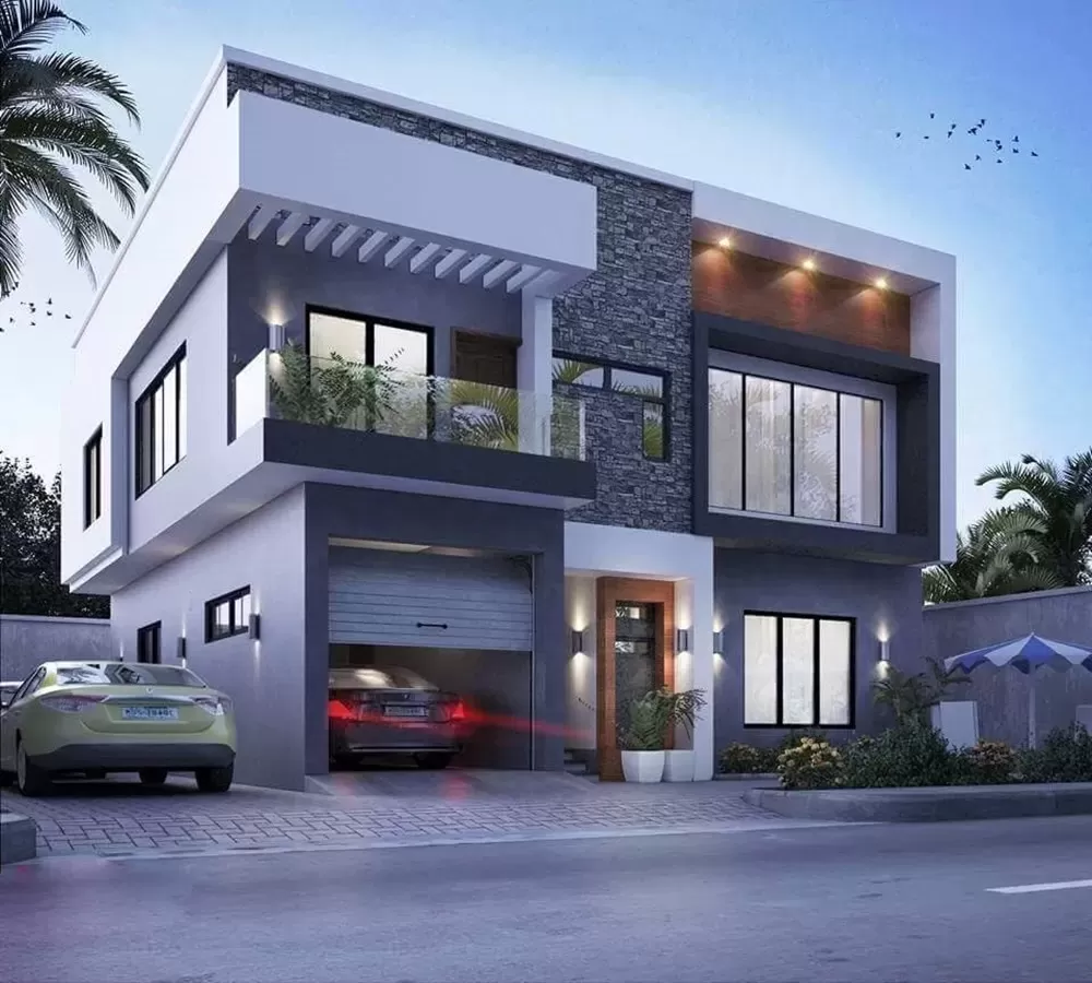Công trình mái bằng có gara