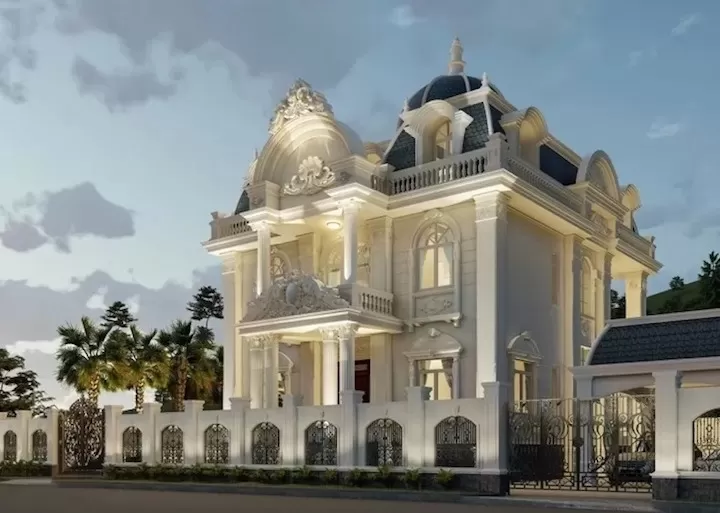 Thiết kế ngoại thất biệt thự cổ điển sang trọng