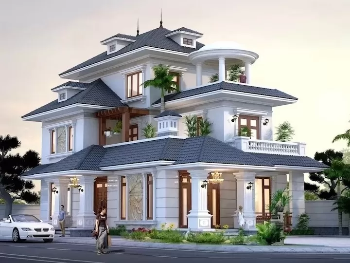 Biệt thự 3 tầng tân cổ điển mái nhật sang trọng