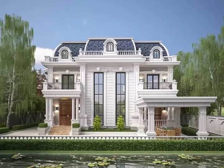 Biệt thự mini 2 tầng 5 phòng ngủ kiểu Pháp sang trọng