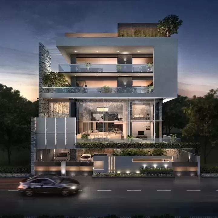 Thiết kế nhà sang trọng 6 tầng có gara tầng hầm