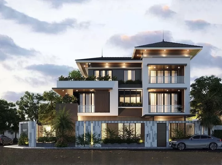 Kiến trúc nhà phố 3 tầng đơn giản