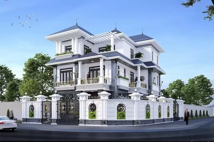 Biệt thự phố 3 tầng mái nhật 2 mặt tiền